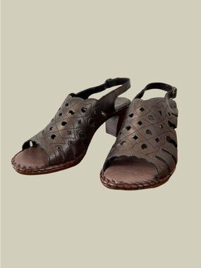 Metallic Brown Cutout Heels